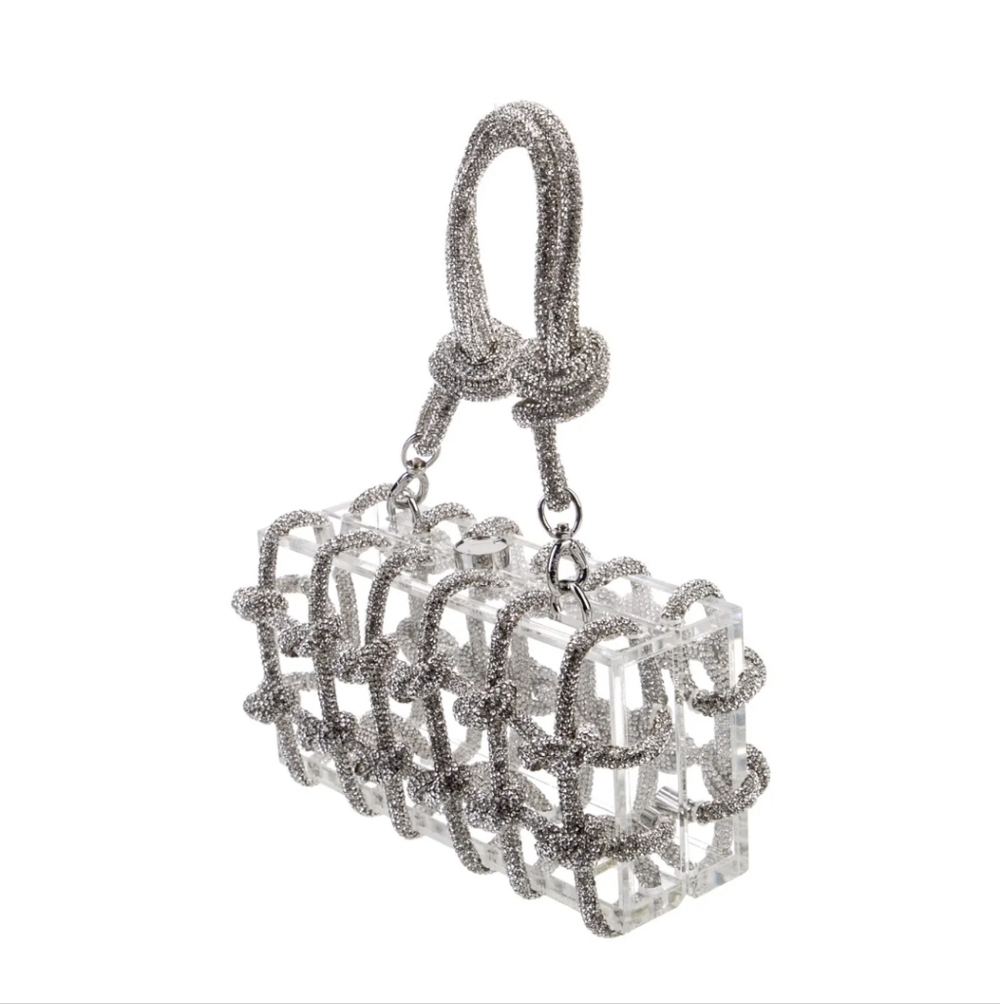 Identical To Cult Gaia Acrylic Rhinestone Bag